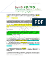 Decreto 235 - 2022 - Principios Pedagógicos y Objetivos de Etapa