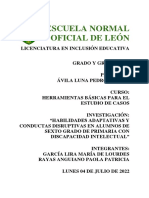 Habilidades Adaptativas y Conductas Disruptivas en Alumnos de Sexto Grado de Primaria Con Discapacidad Intelectual