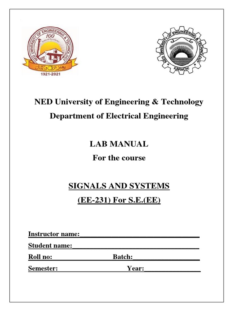 Signals and Systems Lab Manual-2020 | PDF | Amplitude | Electrical ...
