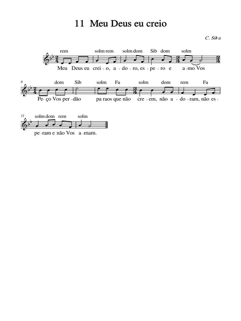 Meu Deus, Eu Creio - Cifras e Partitura | PDF