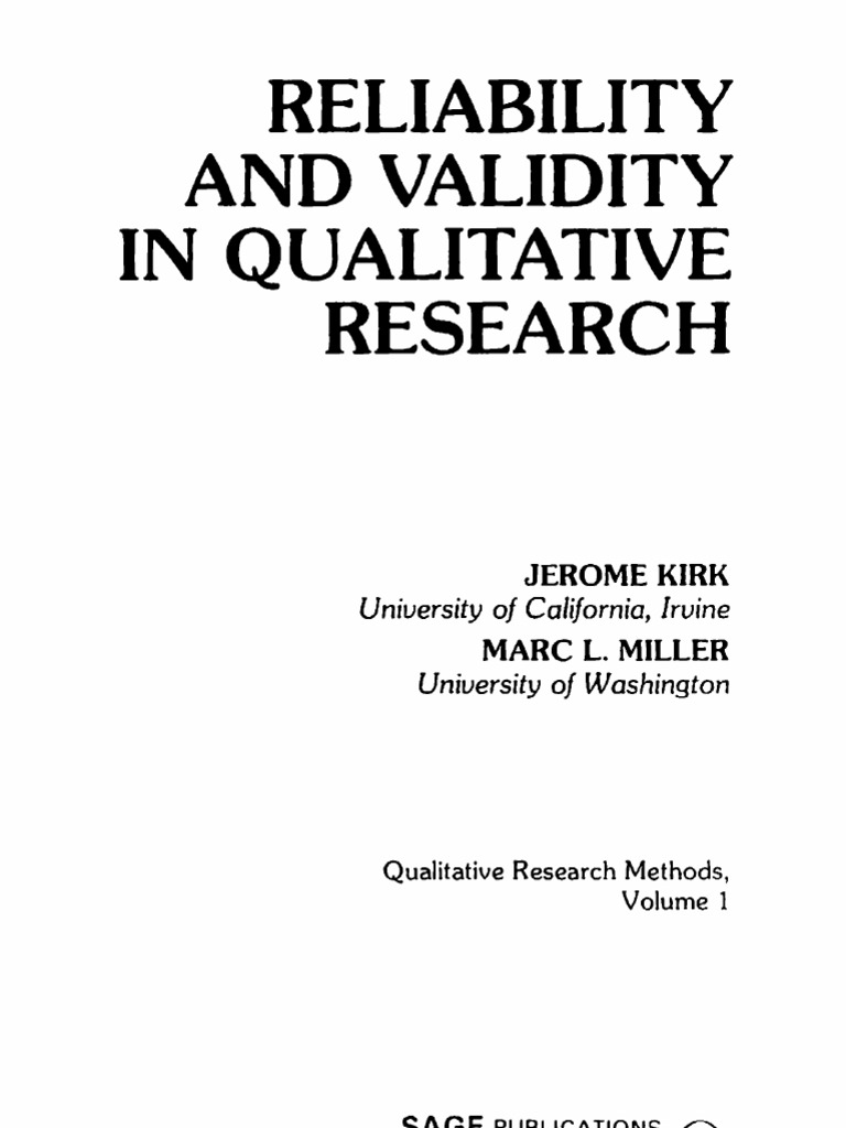 Reliability and Validity in Qualitative Research | PDF | Validity ...