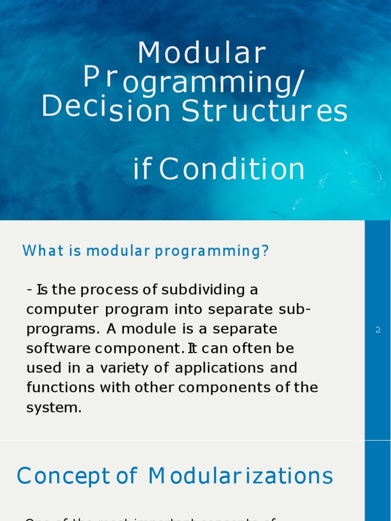 Modular Programming Decision Structure If Condition | PDF | Modular ...