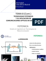 TEMA 8 (Cont.) .-TECNOLOGIAS FOTONICAS Y SU APLICACION EN COMUNICACIONES OPTICAS EN ESPACIO LIBRE