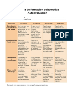 Rúbrica de Aprendizaje Colaborativo