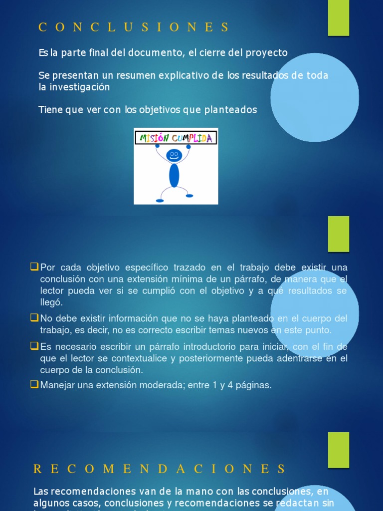 Guía para Conclusiones y Recomendaciones | PDF | Pronombre