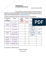 Comunicado #34 Horarios Talleres Segundo Semestre 2022