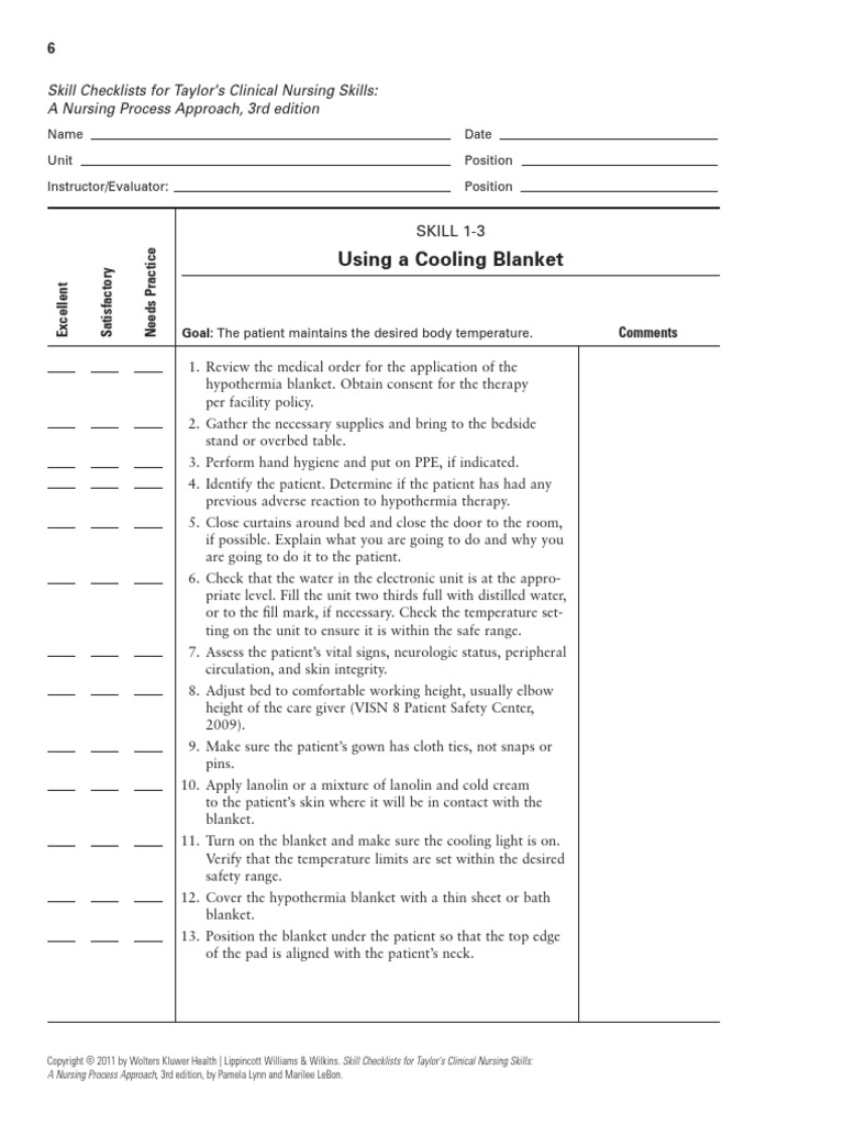 Using A Cooling Blanket PDF Nursing Patient