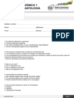 Prof Gastronómico 1 - Higiene y Bromatología - Examen