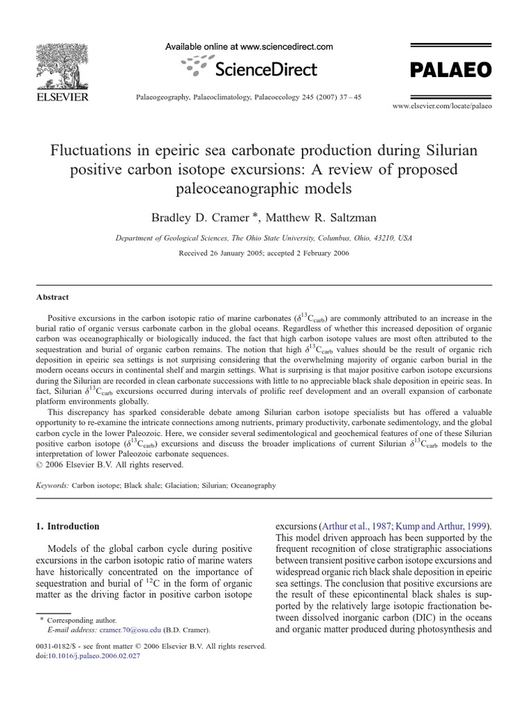 C.coek - Info - Fluctuations in Epeiric Sea Carbonate Production D ...