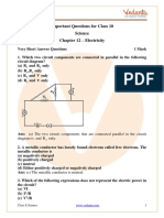 CBSE Class 10 Science Chapter 12 Electricity Important Questions 2022-23