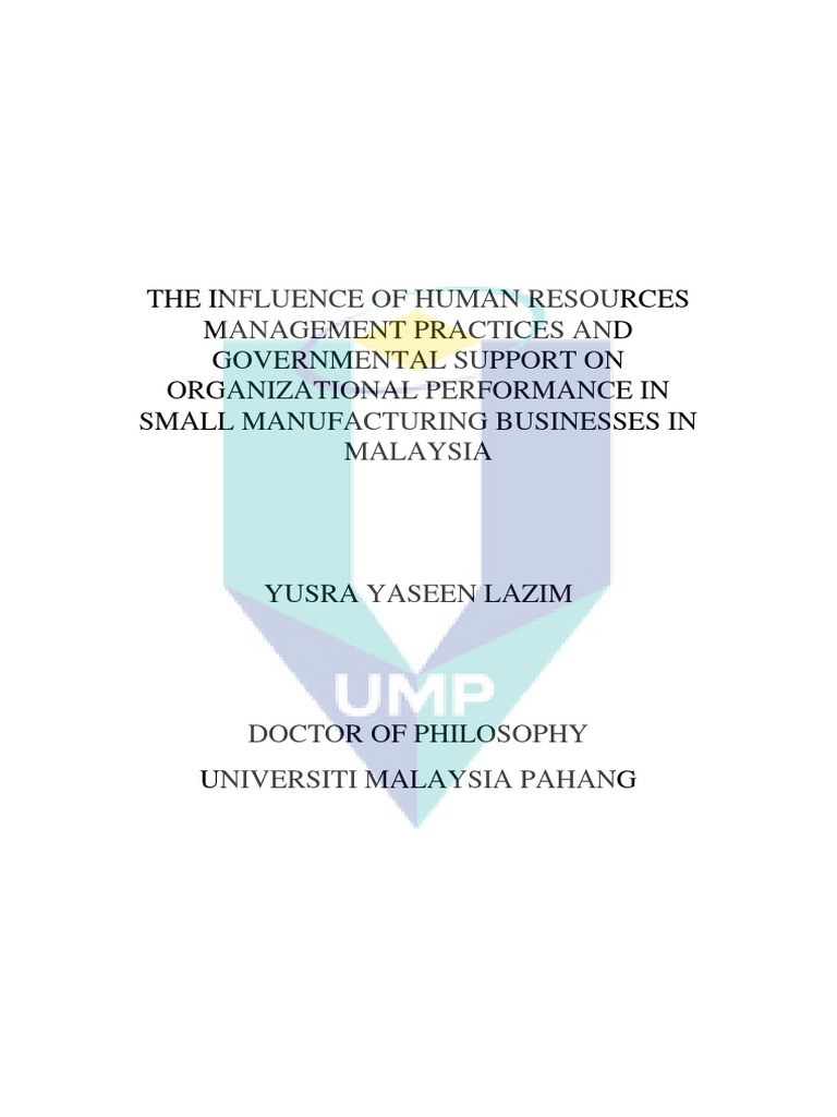 The Influence of Human Resources Management Practices and