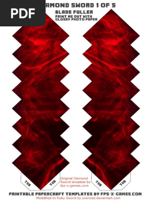 Minecraft Sword Paper Crafts