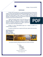 Certificado de Cabina PC300LC-8 Serie 65058 Junio 23