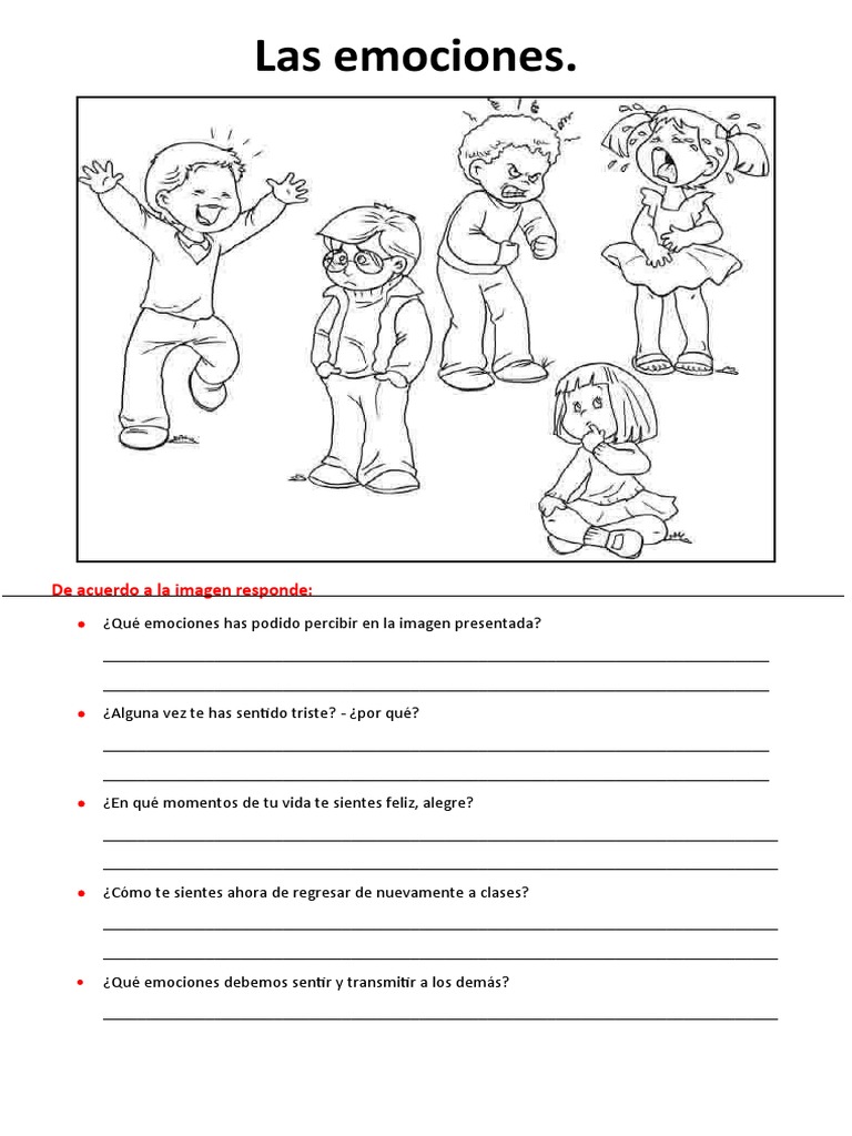 Actividades para Trabajar las Emociones | PDF | Crecimiento personal y ...