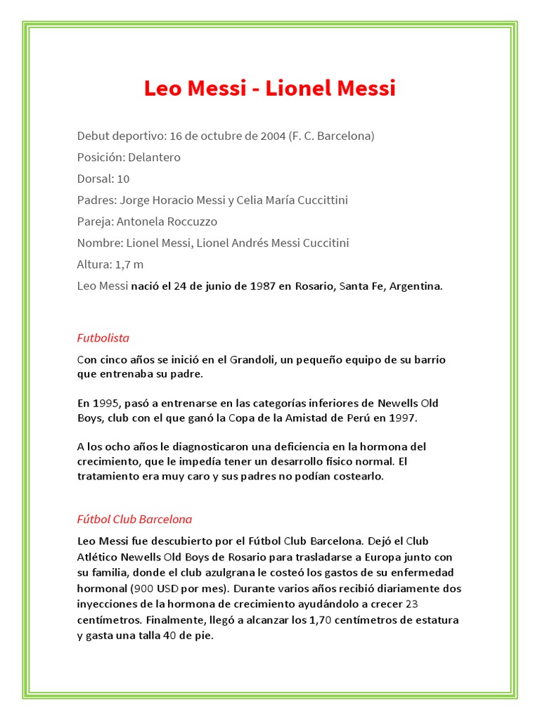 Leo Messi | Descargar gratis PDF | Lionel Messi | FC Barcelona