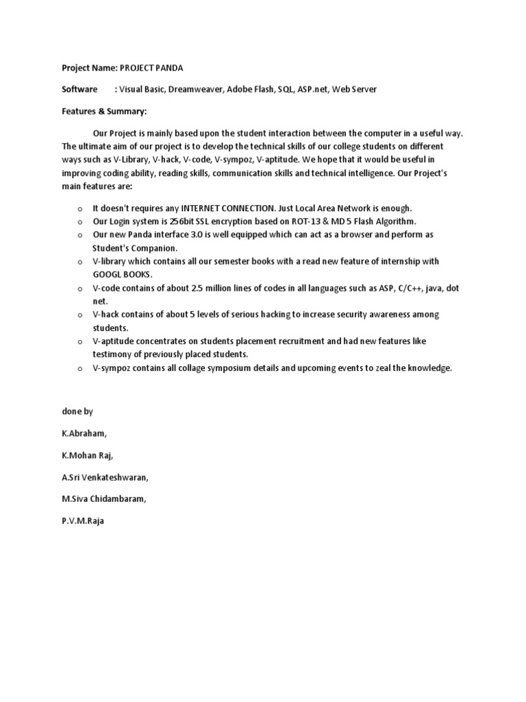 Student Skills Platform: Project Panda | PDF | Computers | Technology ...