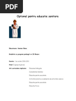 Optional Pentru Educatie Sanitara