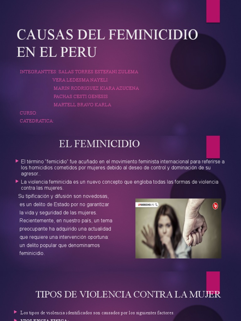 Causas del Feminicidio en Perú | PDF | La violencia contra las mujeres ...