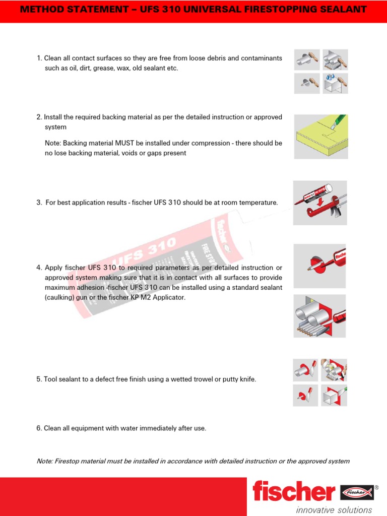 UFS 310 Firestop Sealant Method Statement | PDF