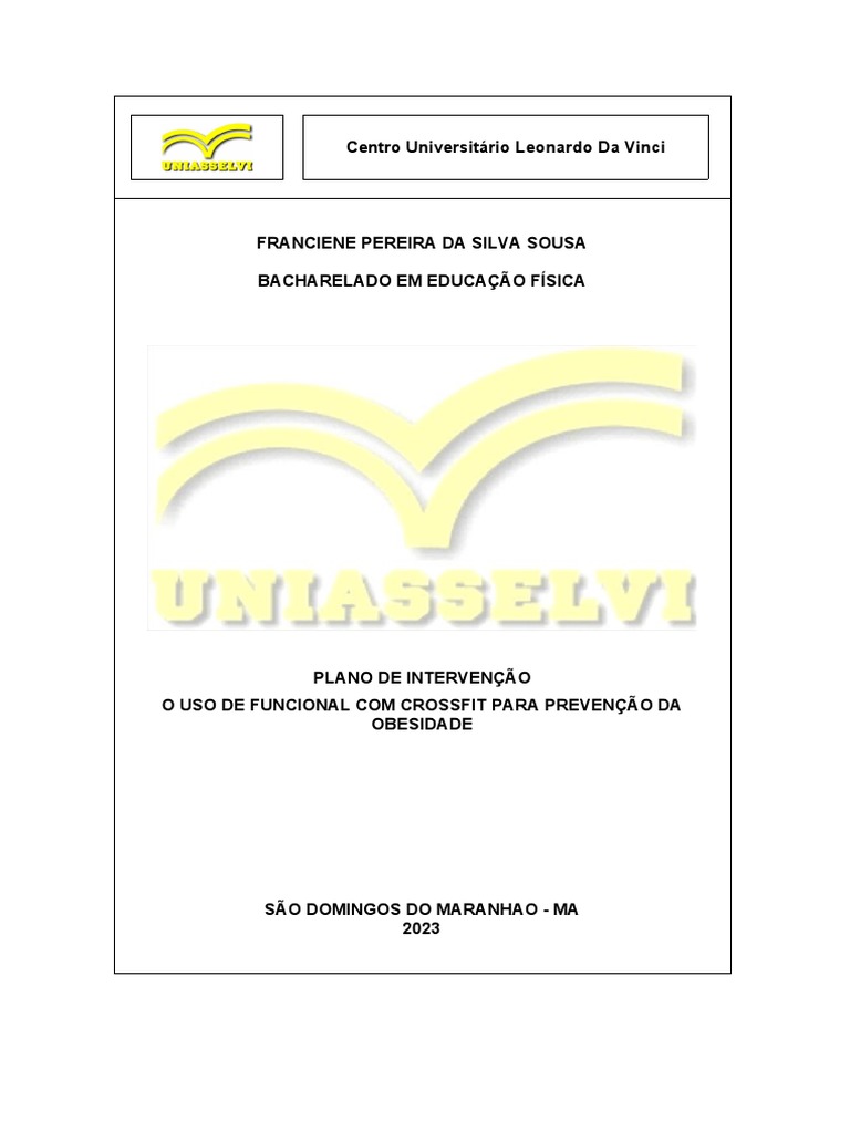Plano de Intervenção BEF | PDF | Musculação | Exercício físico