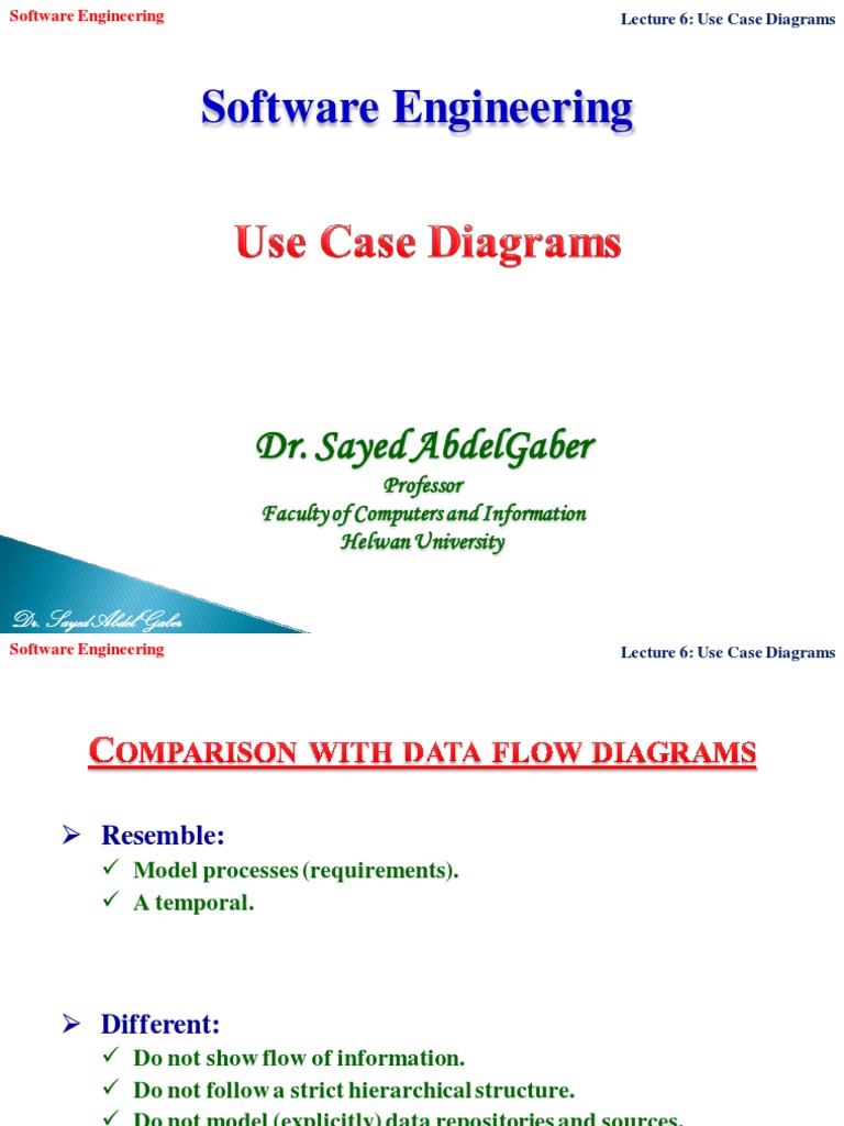Software Engineering - Lecture 6 - Use Case Diagrams | PDF | Use Case