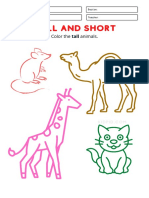 Tall & Short Worksheets For Preschool