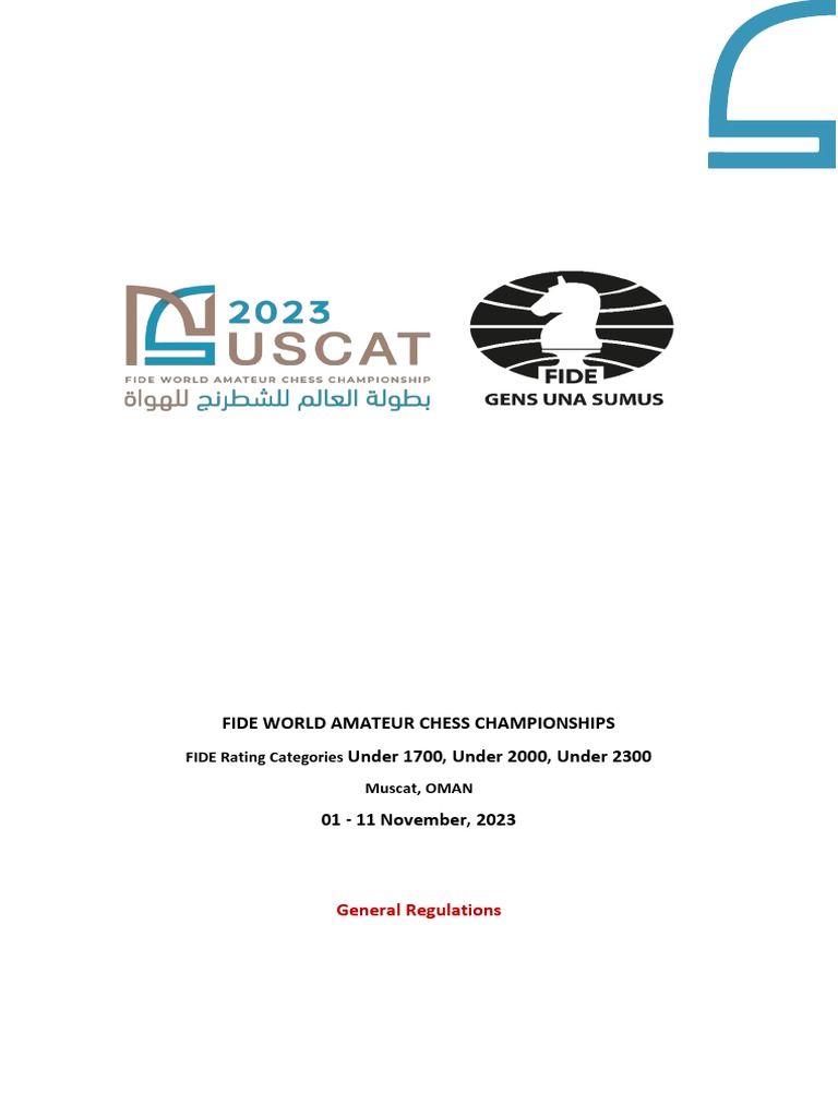 World Amateur 2023 - Regulations