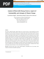 Analysis of Renewable Energy Sources, Aspects of Sustainability and Attempts of Climate Change