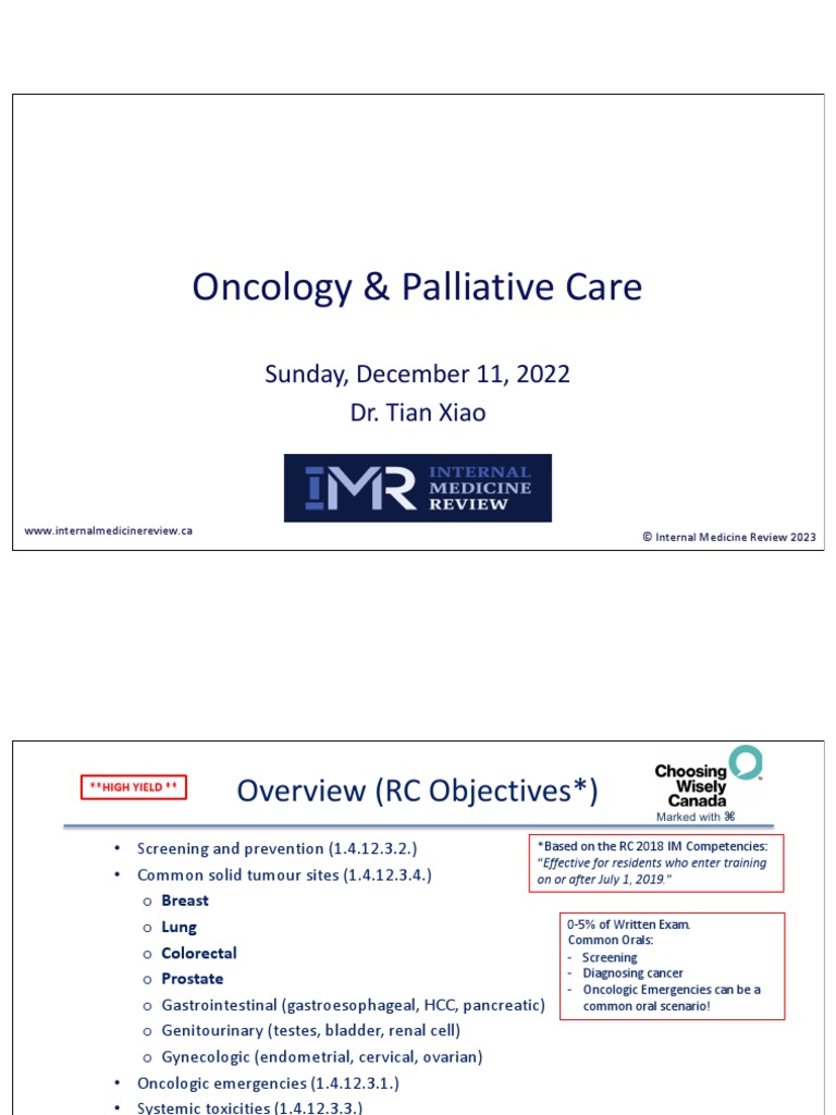 Oncology and Palliative Care 2023 Final | PDF | Prostate Cancer ...