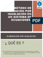 Método de Eliminación Por Igualación en Un Sistema