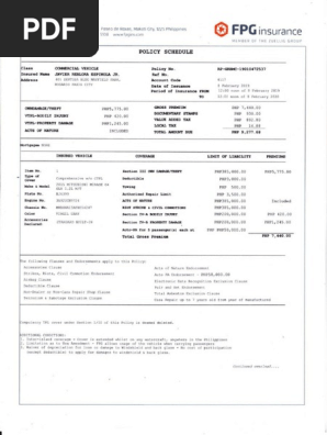 FPG Comprehensive INSURANCE POLICY