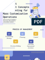 Basic Cost Management Concepts and Accounting For Mass Customization Operations