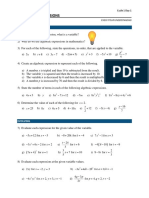 1-1 Algebraic Expressions CYU