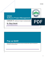 CS442 Software Project Management: Pop Up QUIZ!