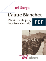 Michel Surya L Autre Blanchot. L Écriture de Jour L Écriture de Nuit Editions Gallimard 2015