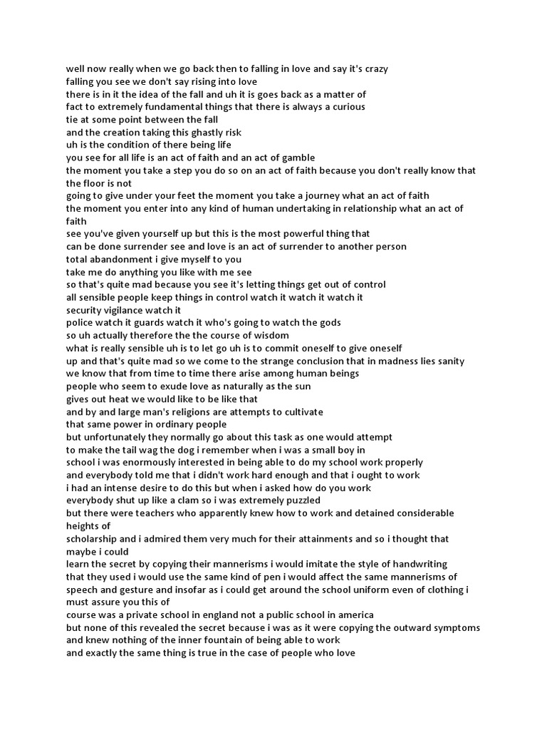 True Nature of Love Alan Watts | PDF | Love | Reason