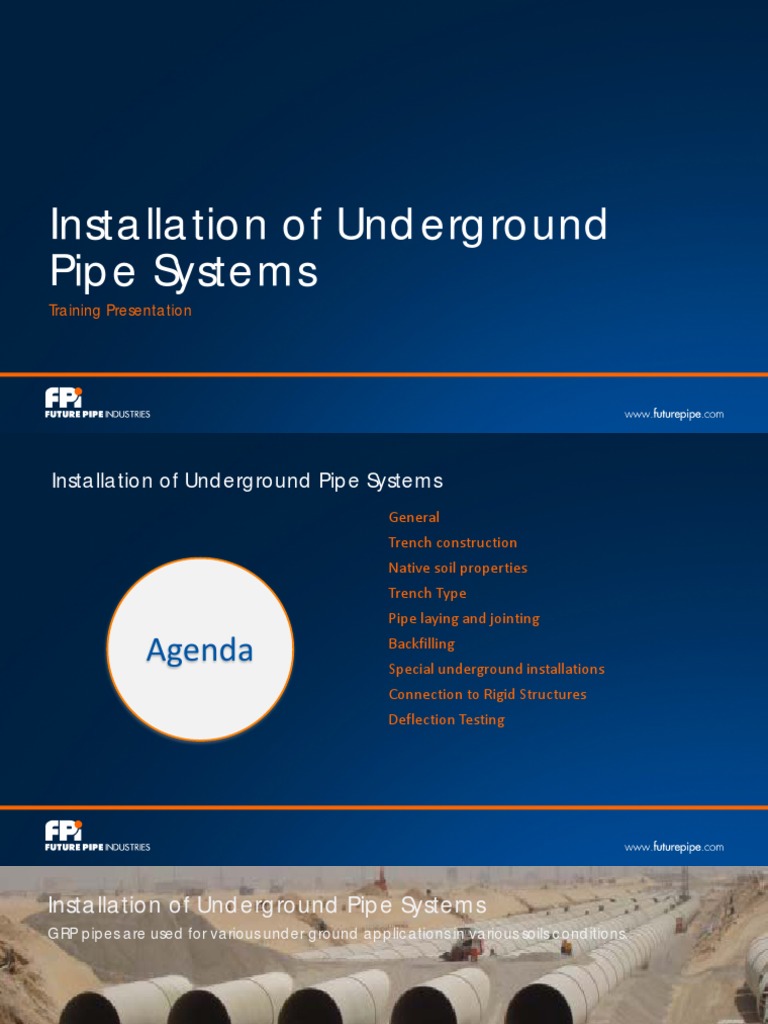 Underground Pipe Installation Guide | PDF | Pipe (Fluid Conveyance ...