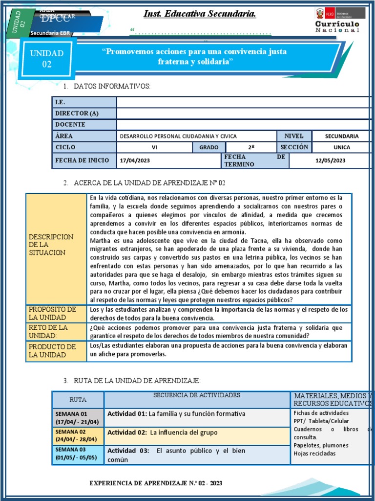 Propuestas para la Convivencia Justa en Secundaria | PDF | Aprendizaje ...