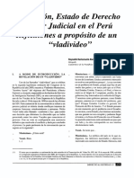 Corrupción, Estado de Derecho Poder Judicial en El Perú Reflexiones A Propósito de Un ''Vladivideo''