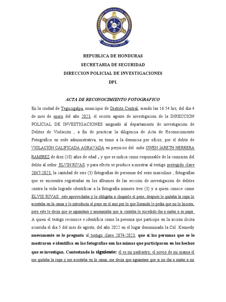 Acta de Reconocimiento Fotografico PDF