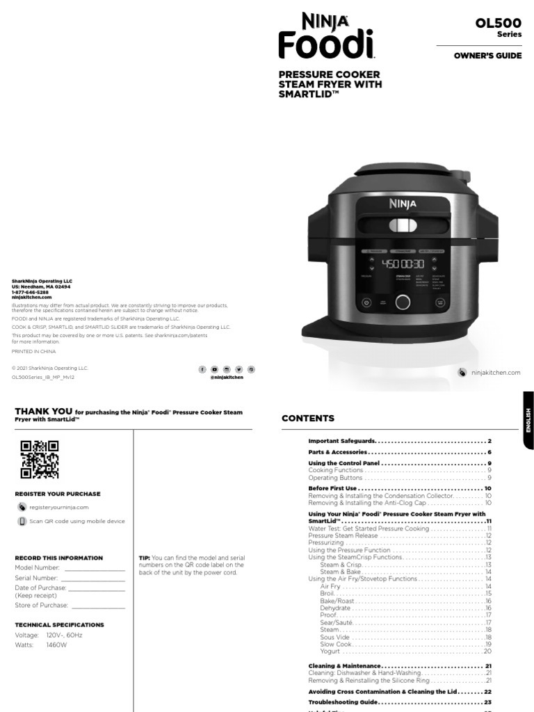 Ninja OL500 6.5-Quart Pressure Cooker for sale online