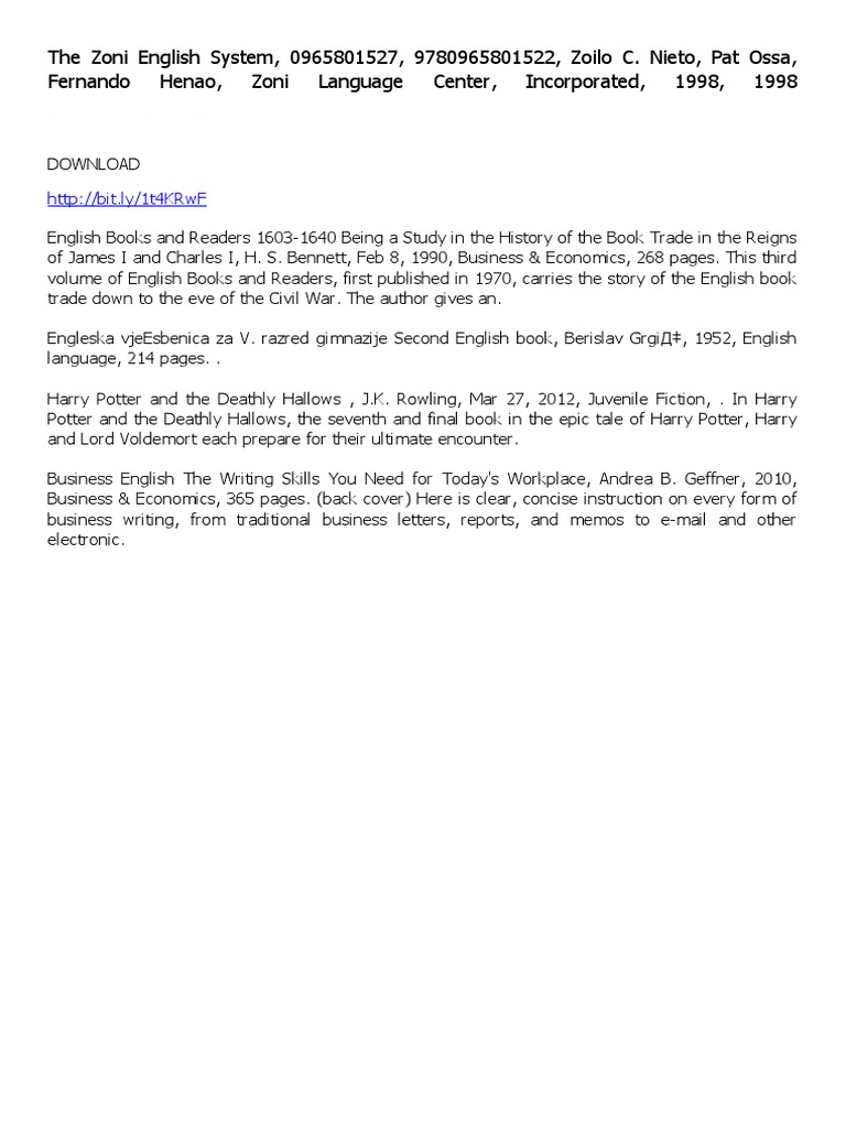 The Zoni English System Overview | PDF