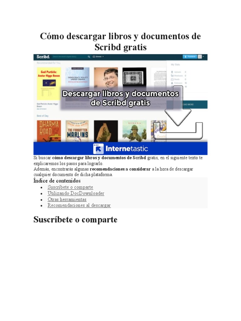 Descargar Documentos De Scribd Gratis