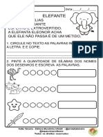 Atividades de Alfabetização Com Pequeno Texto em PDF Letra e