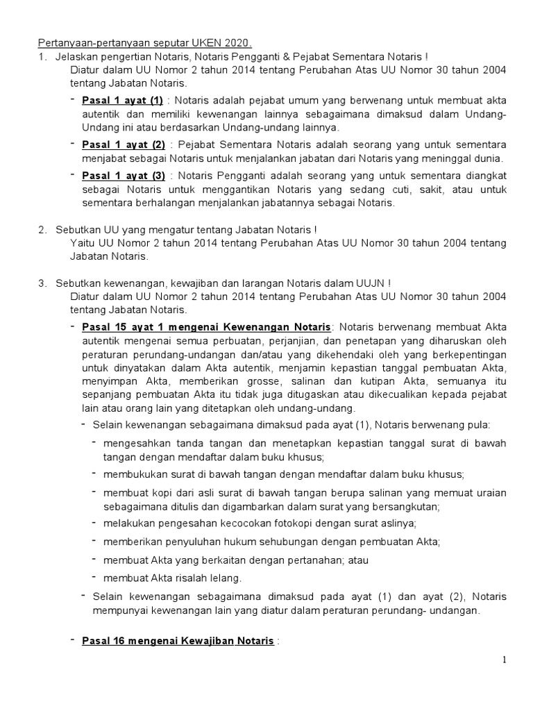 Latihan pertanyaan seputar uken 2020 bag i 1 pdf