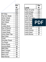 Price List