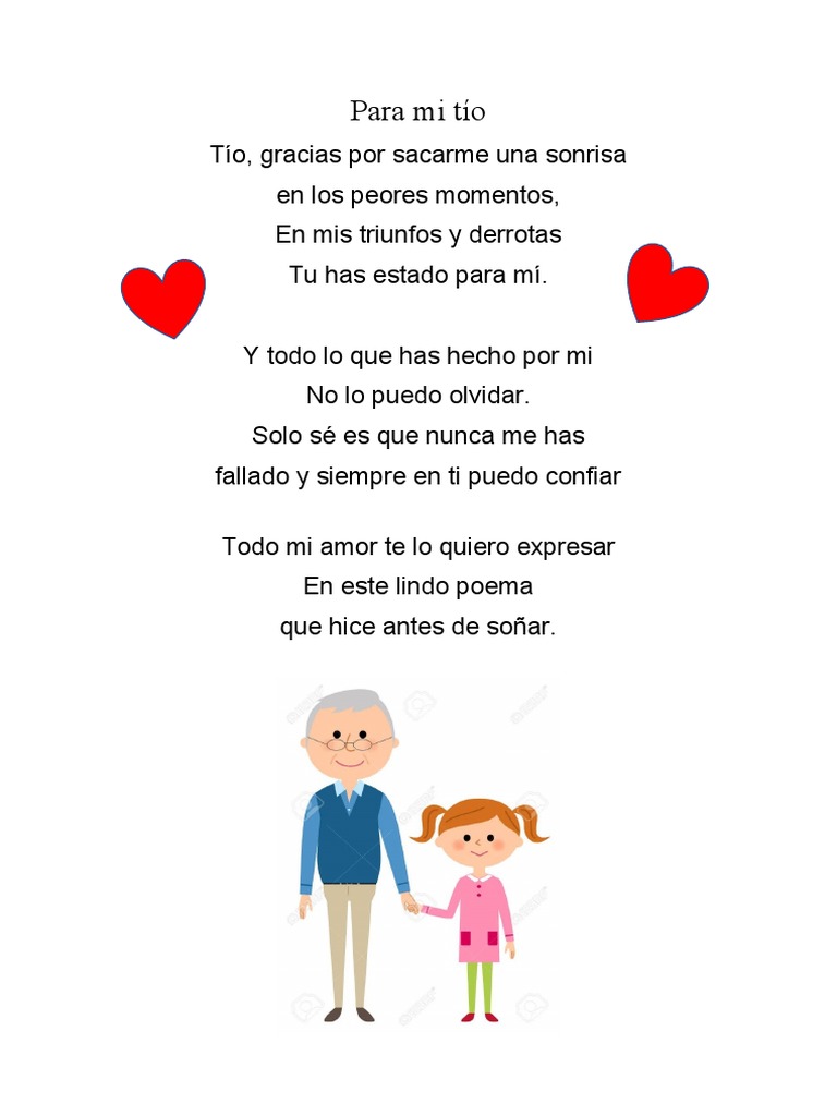 Poema de agradecimiento para mi tío | PDF