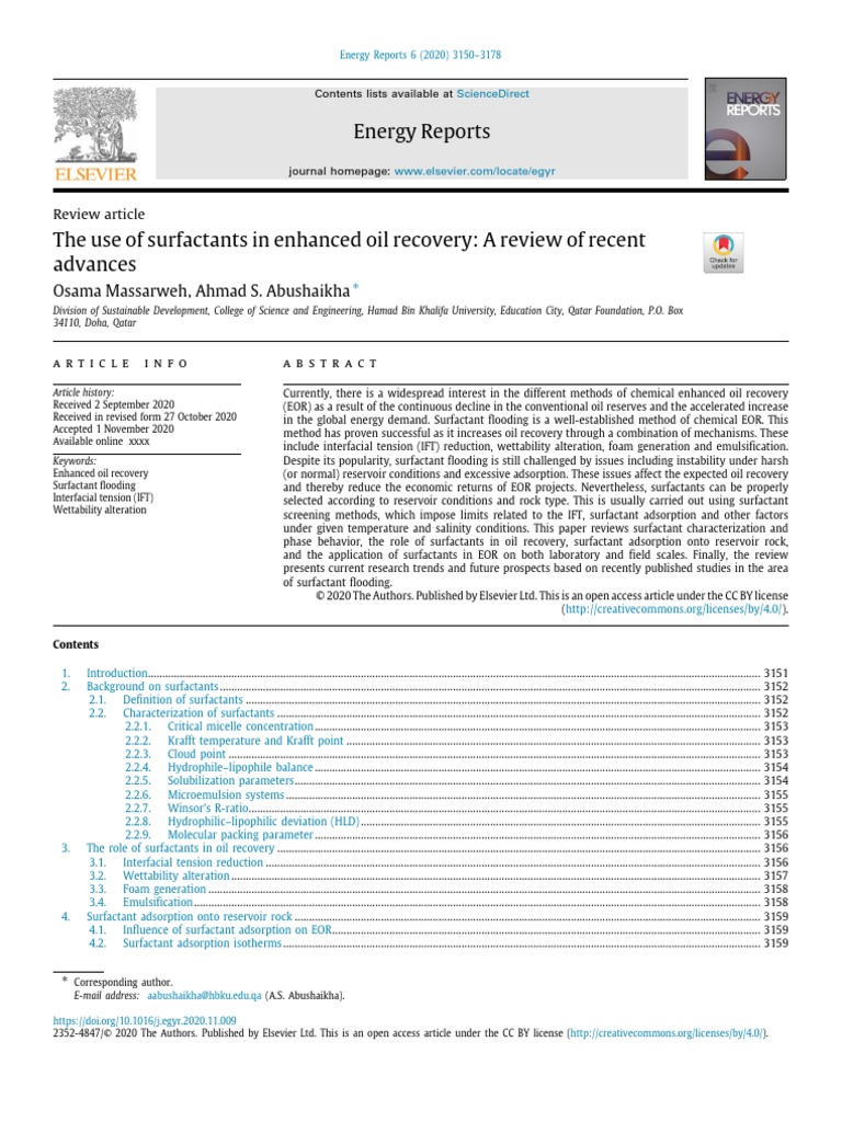 Surfactants in Oil Recovery | PDF | Surfactant | Enhanced Oil Recovery