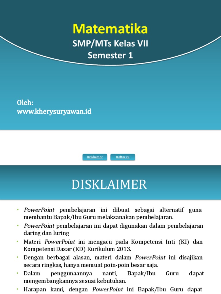 Power Point Matematika 7 Bab 1 Www Kherysuryawan Id Pdf