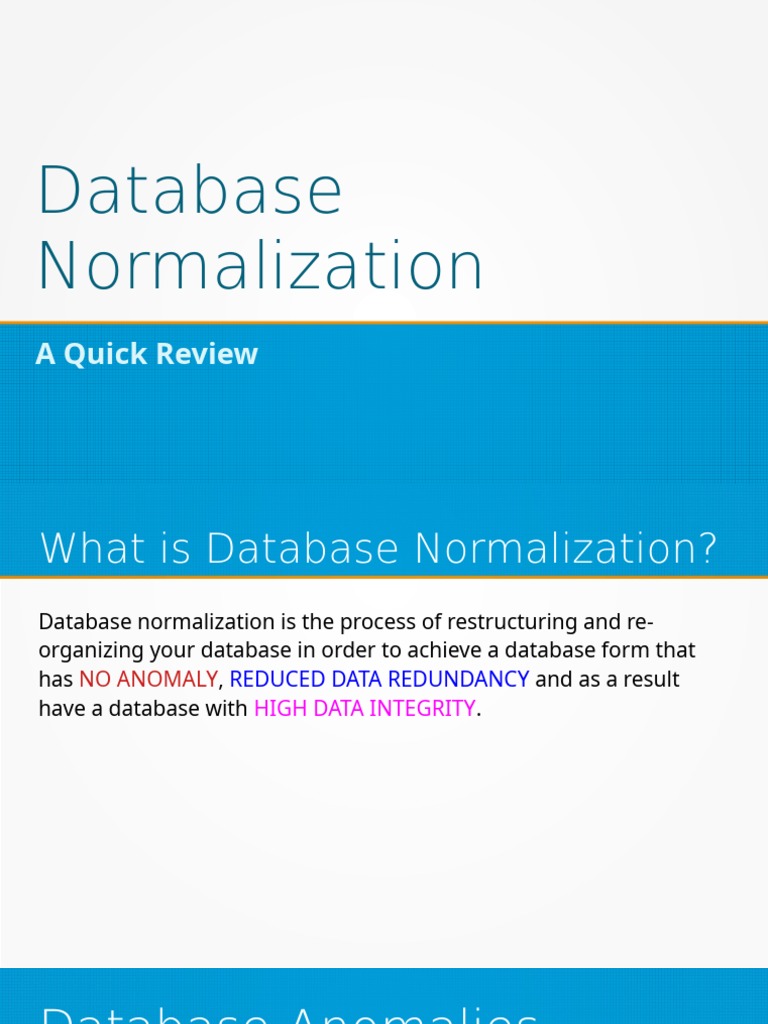 Database normalization pdf databases information retrieval